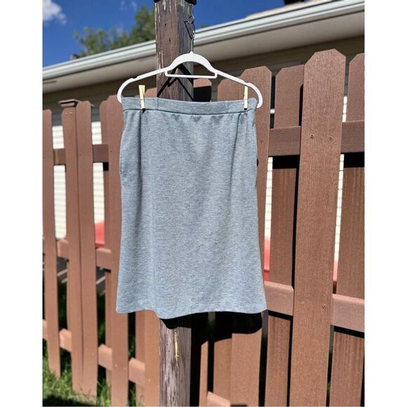 Vintage Trissi two piece gray vest pockets skirt pockets size twelve belt old - Picture 8 of 16